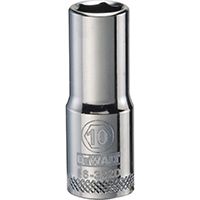 DeWALT DWMT86322OSP Drive Socket, Metric Measuring, 3/8 in Drive, 6-Point, 10 mm Socket, Vanadium Steel