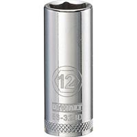 DeWALT DWMT86324OSP Drive Socket, Metric Measuring, 3/8 in Drive, 6-Point, 12 mm Socket, Vanadium Steel