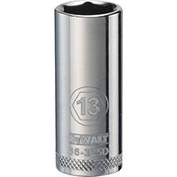 DeWALT DWMT86325OSP Drive Socket, Metric Measuring, 3/8 in Drive, 6-Point, 13 mm Socket, Vanadium Steel