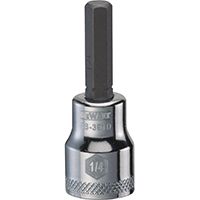 DeWALT DWMT86391OSP Fractional Hex Bit Socket, 1/4 in Tip, 3/8 in Drive, Polished Chrome Vanadium, 1-31/32 in OAL