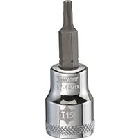 DeWALT DWMT87141OSP Torx Bit Socket, T15 Tip, 3/8 in Drive, Polished Chrome Vanadium, 1-31/32 in OAL