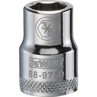 DeWALT DWMT88976OSP Hand Socket, SAE Measuring, 3/8 in Drive, 6-Point, 3/8 in Socket, Vanadium Steel