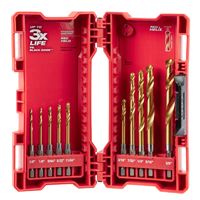 Milwaukee┬« Twist Drill Bit Kit, 10 Pieces, Hexagonal Shank, High Speed Steel, Titanium Coated