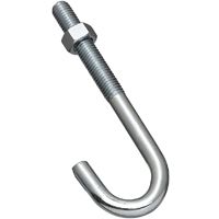 National Hardware 2195BC Series 232975 J-Bolt, 1/2 in Thread, 3 in L Thread, Steel, Zinc