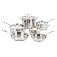 Cuisinart Chef's Classic 77-10 Cookware Set, Stainless Steel, Polished Mirror, 10-Piece