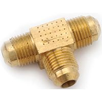 Anderson Metals 754044-05 Tube Union Tee, 5/16 in Flare, 1200 psi, Brass