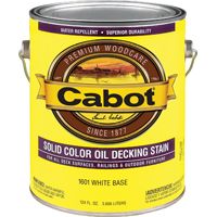 Cabot 1601 Decking Stain, White, Opaque, 1 gal