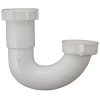 Plumb Pak PP66-2W J-bend, 1-1/2 x 1-1/2, 1-1/2 x 1-1/4 in Slip Joint, White