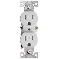RECPT DUPLEX TR 3 WIRE 15A WHT
