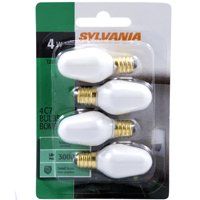 Sylvania 13553 Incandescent Lamp, 120 V, 4 W, Candelabra E12