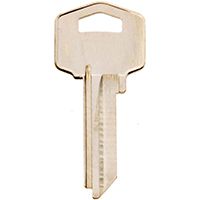 Hy-Ko 11010HR2 Key Blank, 2.1 in L x 0.9 in W, Brass, Nickel Plated