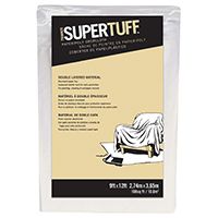 Trimaco SUPERTUFF 02301 Drop Cloth, 12 ft L, 9 ft W, Paper, White
