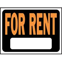 SIGN FOR RENT 9X12IN PLASTIC