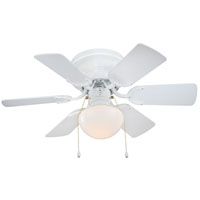 FAN CEIL HUGR 30IN6BLD/1LT WHT