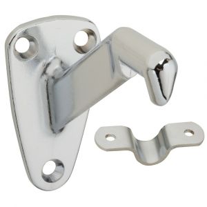 National Hardware N274-258 Handrail Bracket with Strap, 250 lb Weight Capacity, Zinc, Satin Chrome