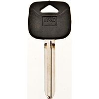 Hy-Ko 12005TR47 Key Blank with Plastic Head, 2.9 in L x 1.3 in W, Brass, Nickel Plated