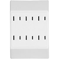 TAP DUPLEX TO 6OUTLET GND WHT