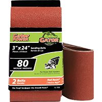 3X24IN 80GRIT ALUM OX BELT 2PK