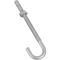 BOLT J-HOOK 1/4X4IN ZINC