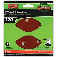 5" 5HOLE HOOK/LOOP 120GRIT 5PK