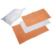 Mutual Industries 14981-10-14 Fill Sand Bag, 26 in L x 14 in W, Woven Polypropylene, White/Bright Orange