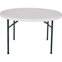 Simple Spaces Folding Table, 48 In Dia X 29-1/4 In H, Round, Polyethylene, Steel