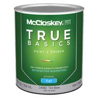 McCloskey 14552 Exterior House Paint, Tint Base, Flat, 1 qt