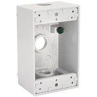 5320-6 WHT ALUM 3 OUTLET BOX1G