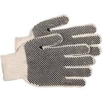 GLOVE WHT KNIT W/PVC DOTS RV L