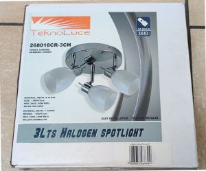 Three Light Chrome Halogen Spotlight