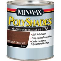 Minwax PolyShades 614750 Wood Stain and Polyurethane, Gloss, American Chestnut, 1 qt Can