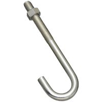 BOLT J-HOOK  ZINC 3/8X5IN