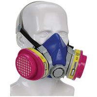 MSA SWX00320/817663 Multi-Purpose Half Mask Respirator, M Mask, Thermoplastic Elastomer, Blue