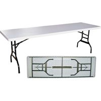 Simple Spaces Banquet Table With Folding Leg, Lightweight Steel, White