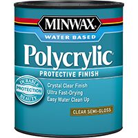 Minwax Polycrylic 24444 Protective Finish Paint, Crystal Clear, Semi-Gloss, 0.5 pt Can