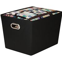 BIN STORAGE W/HANDLE LRG BLK