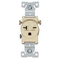 RECEPTACLE SNGL IVORY 20A 250V