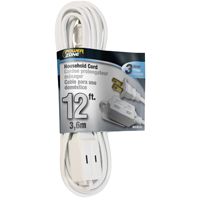 CORD EXT INDR 16/2SPTX12FT WHT