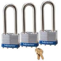 Master Lock 1TRILJ Keyed Padlock, 1-3/4 in W Body, 2-1/2 in H Shackle, Steel