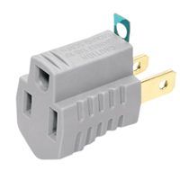 GRAY 2WIRE GROUNDING ADAPTER