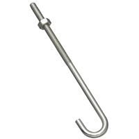 BOLT J-HOOK 1/4X6IN ZINC