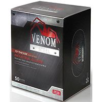 VENOM STEEL VEN6045R Heavy-Duty Disposable Gloves, One-Size, Black, Nitrile