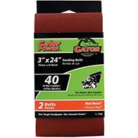 3X24IN 40GRIT ALUM OX BELT 2PK