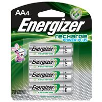 Energizer NH15BP-4 Rechargeable Battery, AA, Nickel-Metal Hydride, 1.2 V