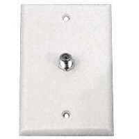 WHT COAXIAL JACK W/WALL PLATE