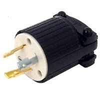 Eaton Wiring Devices L520P Locking, Straight Body Electrical Plug, 125 V, 20 A, Thermoplastic