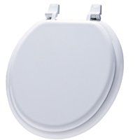 TOILET SEAT RND WOOD WHITE