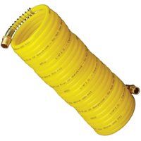 Amflo 4-25E-RET Recoil Air Hose, 1/4 in OD, MNPT, Nylon, Yellow