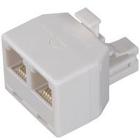 ADAPTER PHONE OUTLET 2-WAY WHT