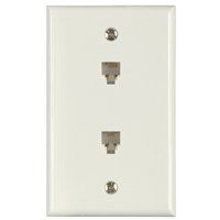 WALL JACK MOD 2PHONE FLUSH WHT